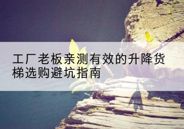 开平升降货梯怎么选-工厂老板亲测有效的升降货梯选购避坑指南